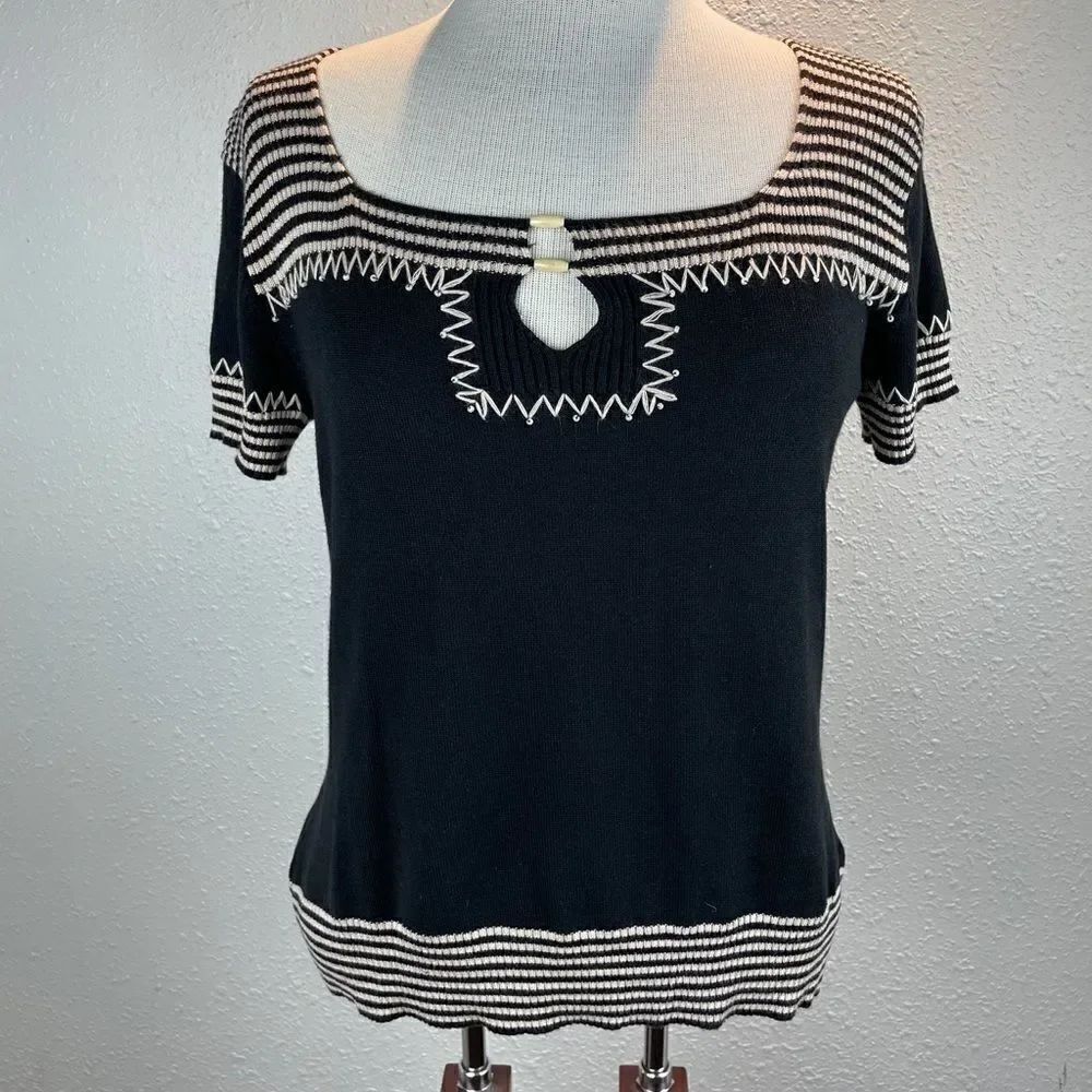 NWT Evan Picone Short Sleeve Top Size M